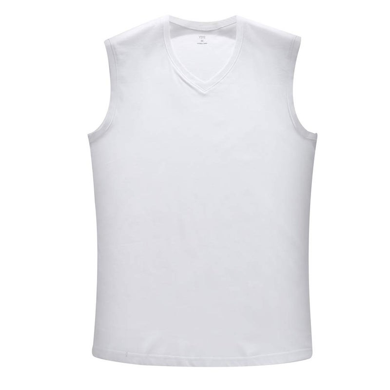 Y2Y2 Men's Sleeveless V-Neck T-Shirt, White, Big and Tall 2XL (50"-52") - Image 5